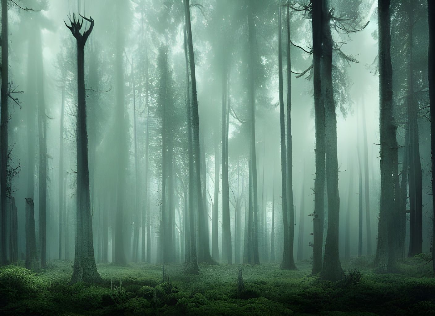 Cinematic Forest Landscape with Cozy Shelter