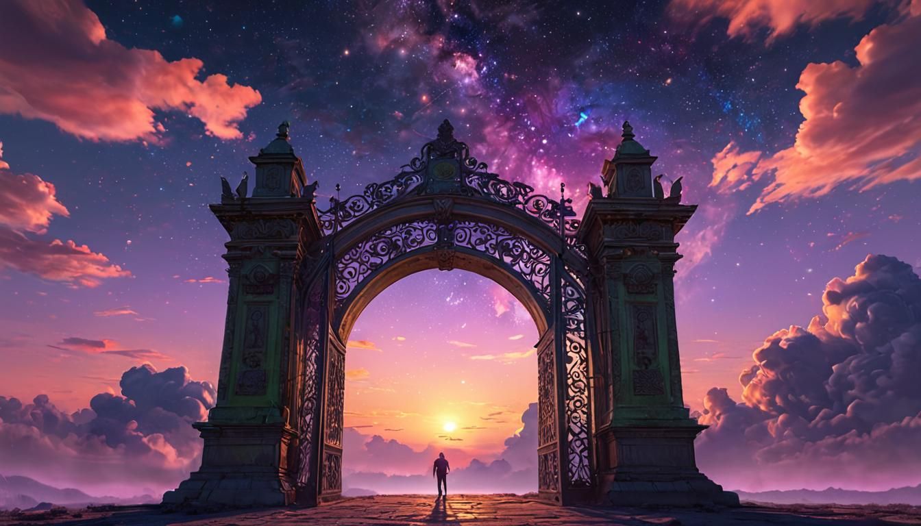 Monumental Gate in Stunning Sky: Digital Matte Painting
