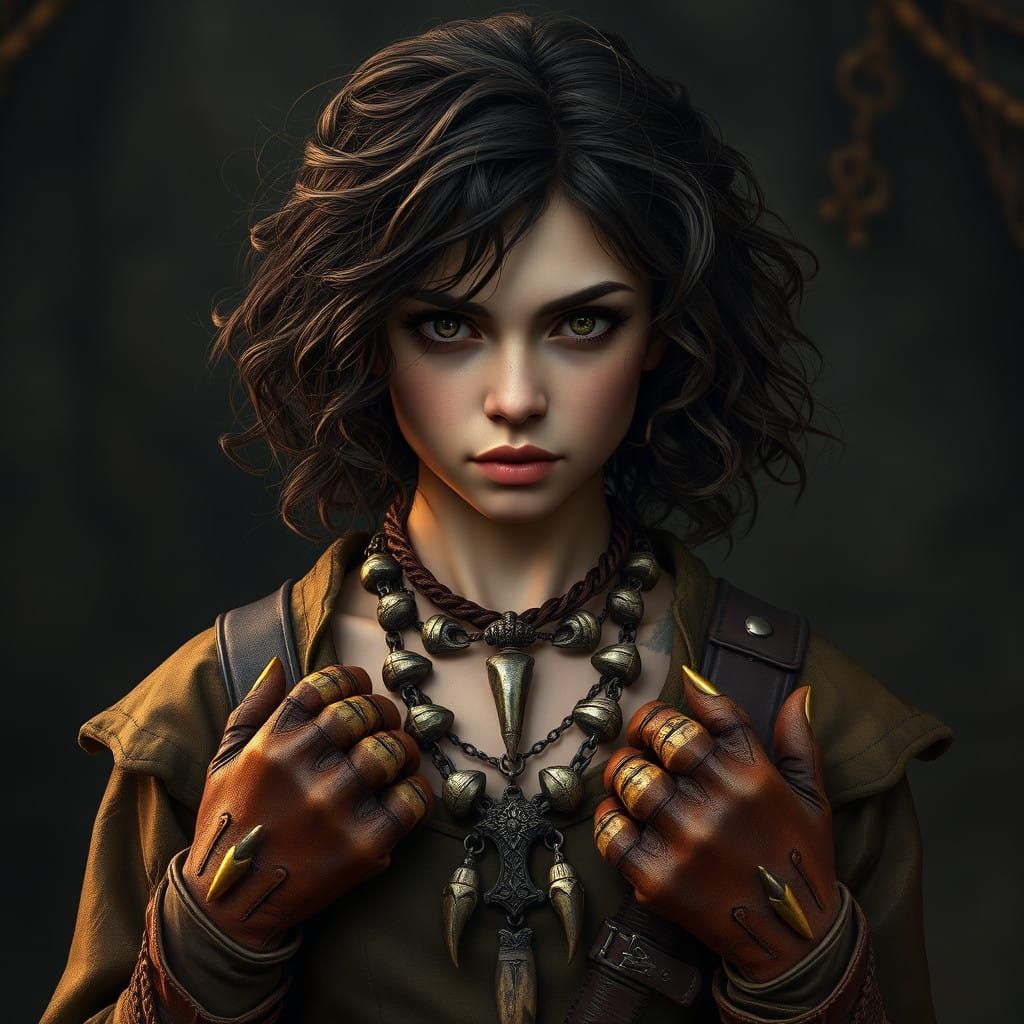 Unapologetic Ferocity: A Young Woman's Dark, Gritty Portrait