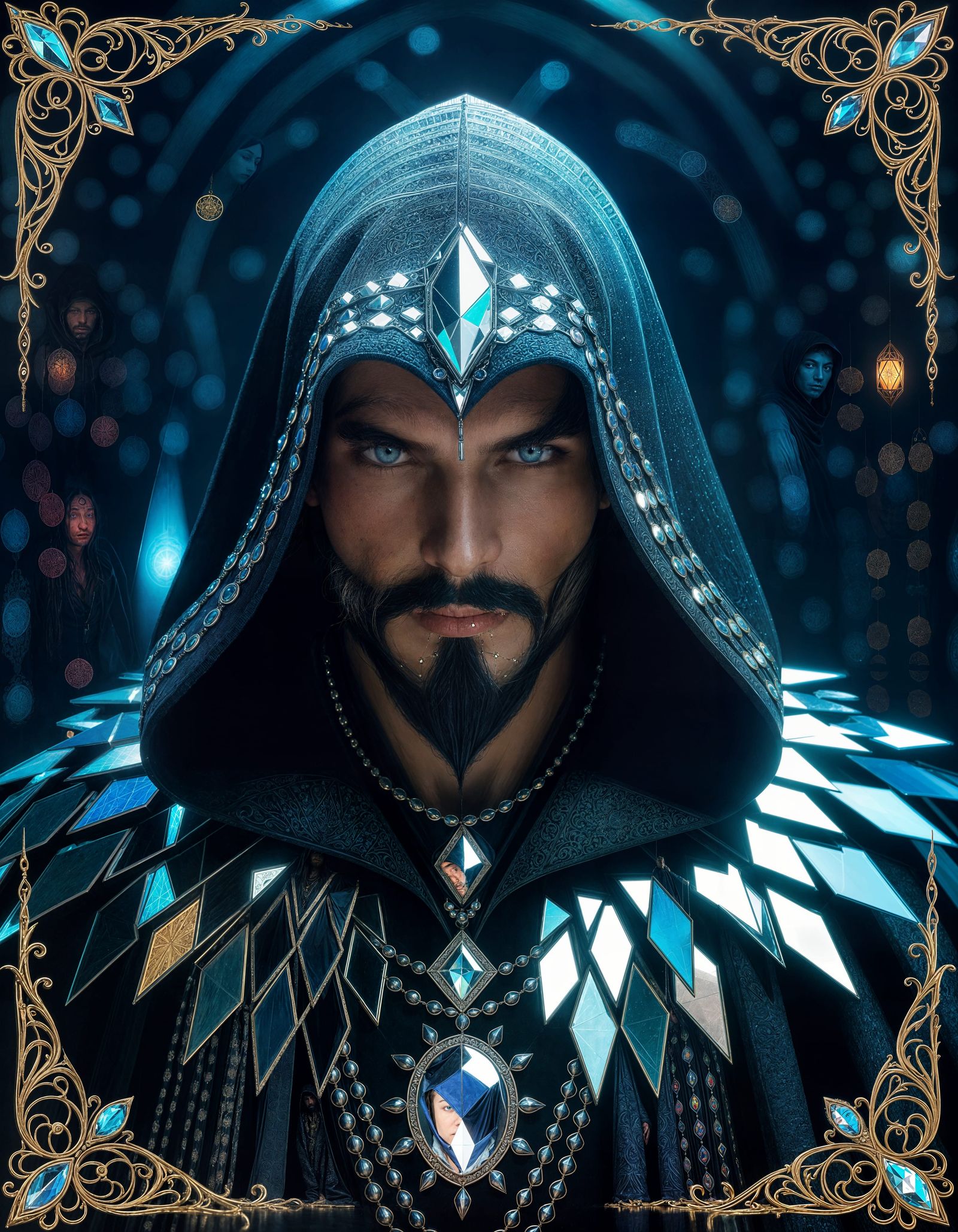 Mystical Shaman in Surreal Mirror Cloak