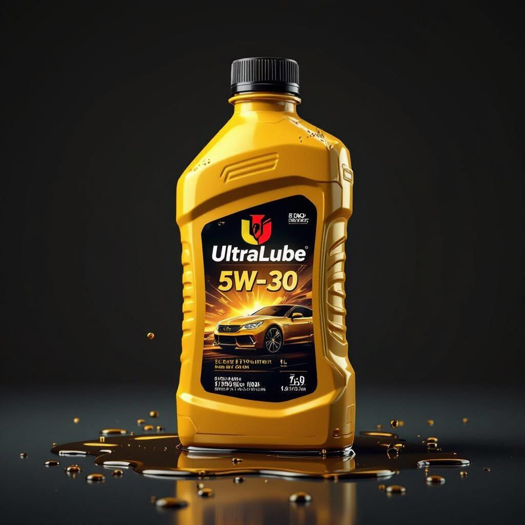UltraLube Motor Oil in Detailed Matte Painting Style