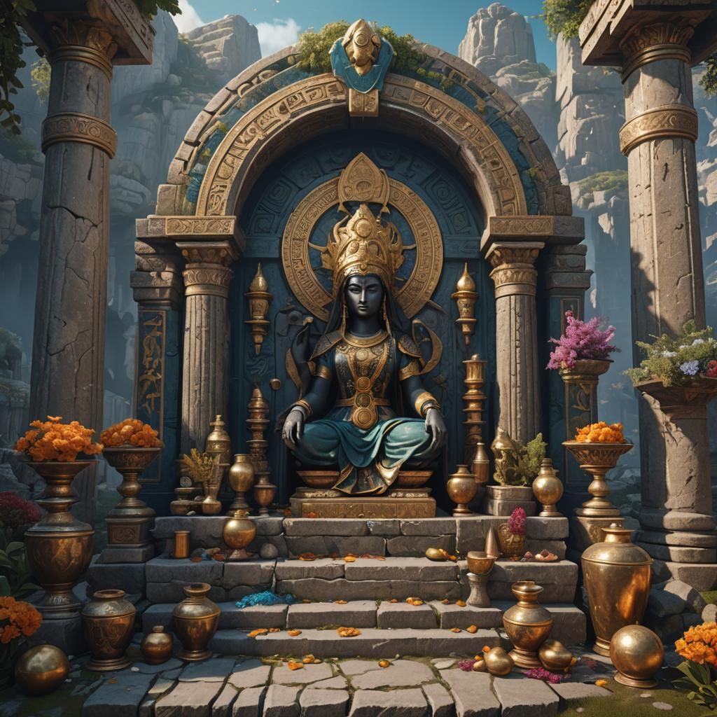 Greek Shrine to a Female Deity with Offerings