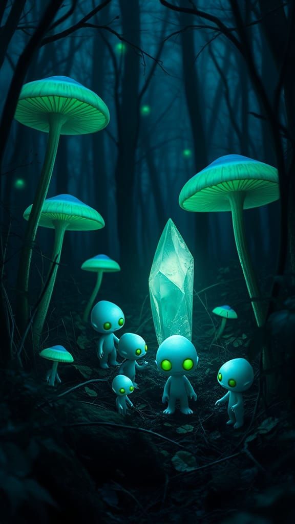 Mystical Alien Forest at Dusk in Rothko Style