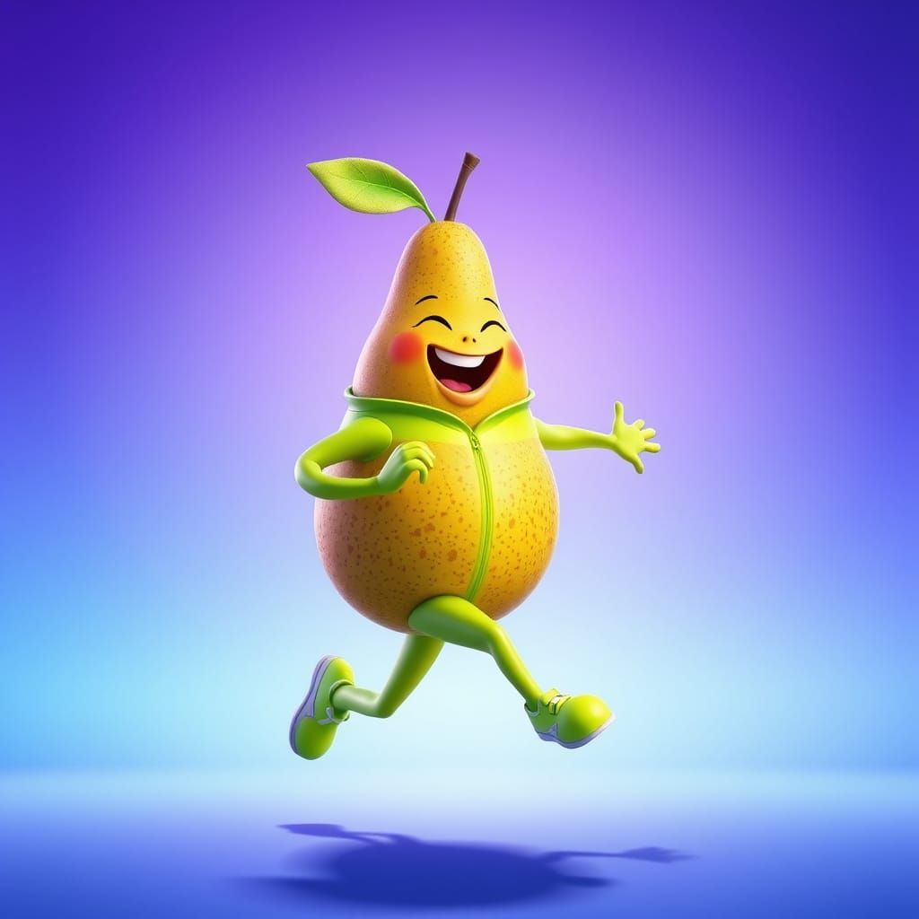 Vibrant Pear in Joyful Run with Elegant Colors