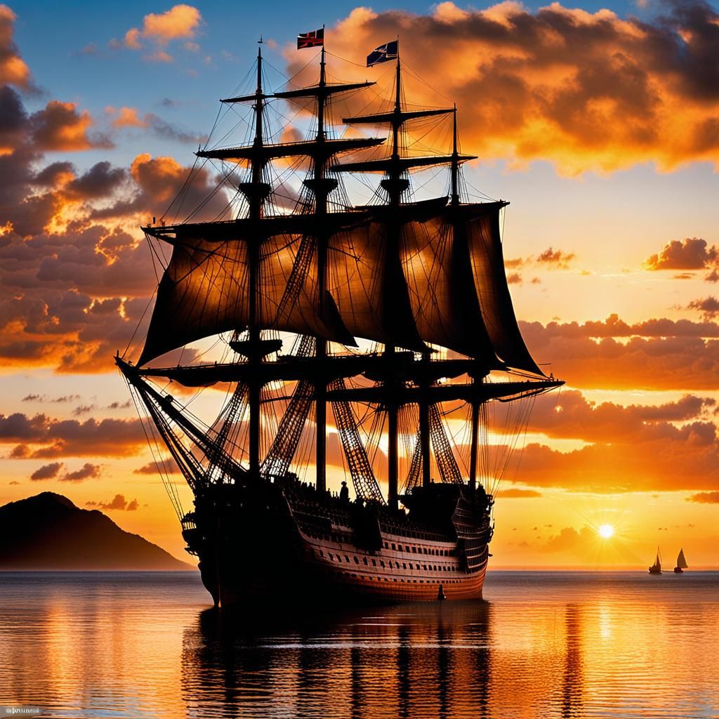 The Endeavour in a New Zealand Harbor