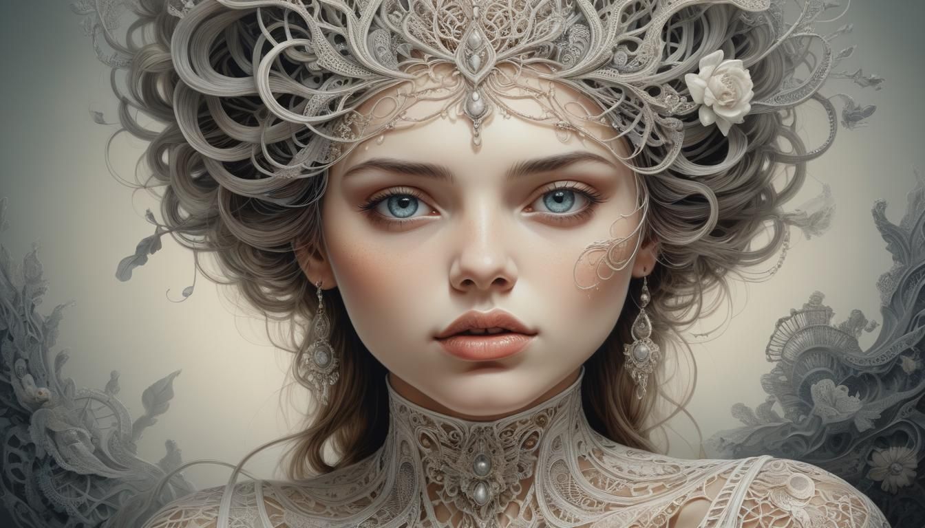 Surreal Portrait of a Beautiful Woman: Masterpiece