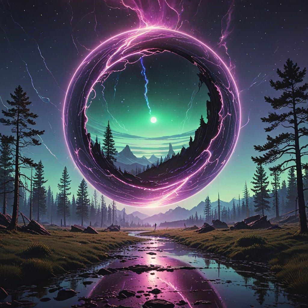 Electric Vortex in Neon Haze