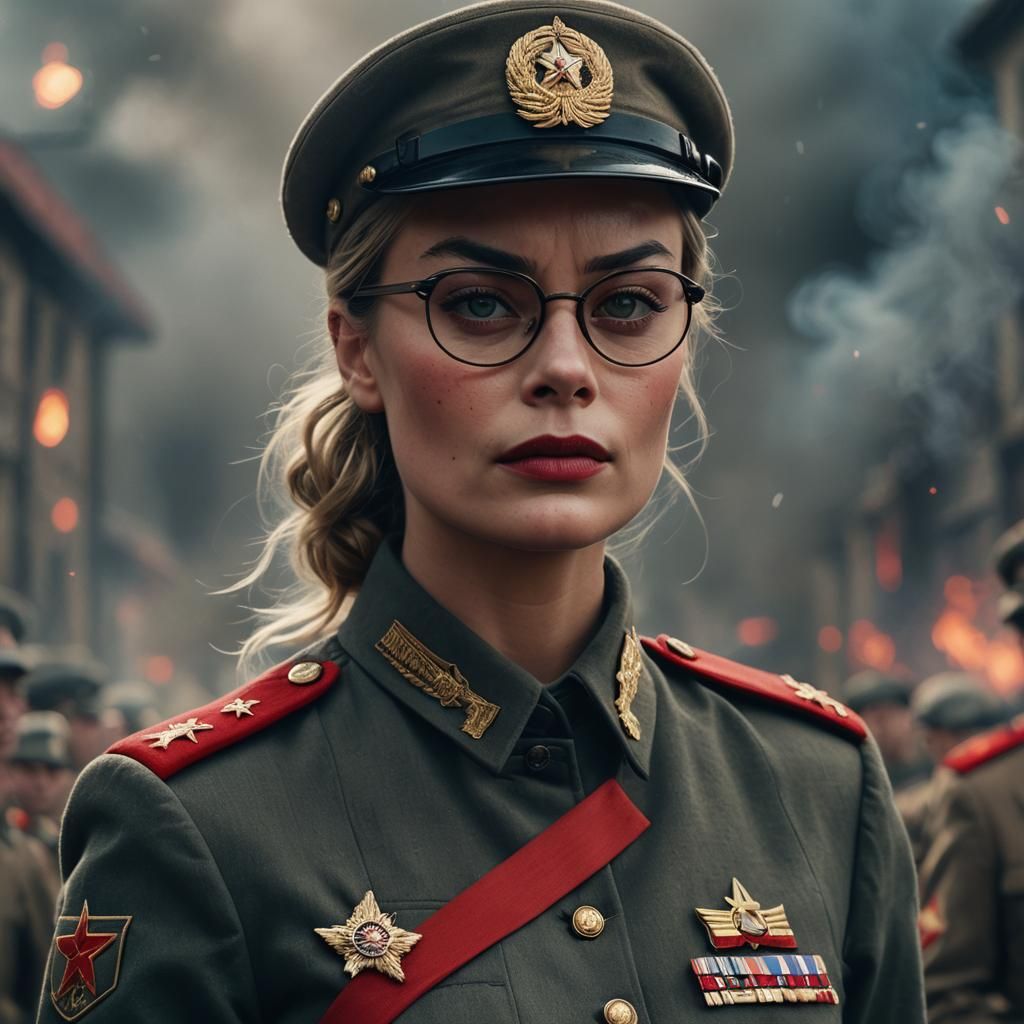 Margot Robbie as Red Army Commander in Smoke