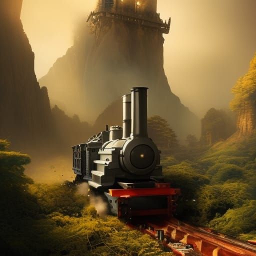 Dramatic Digital Painting of The Little Engine That Could