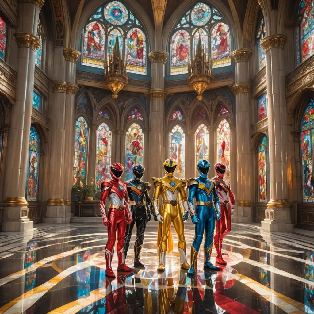 Power Rangers United in Cathedral Throne Room
