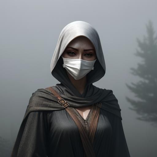 Woman Shrouded in Ethereal Haze