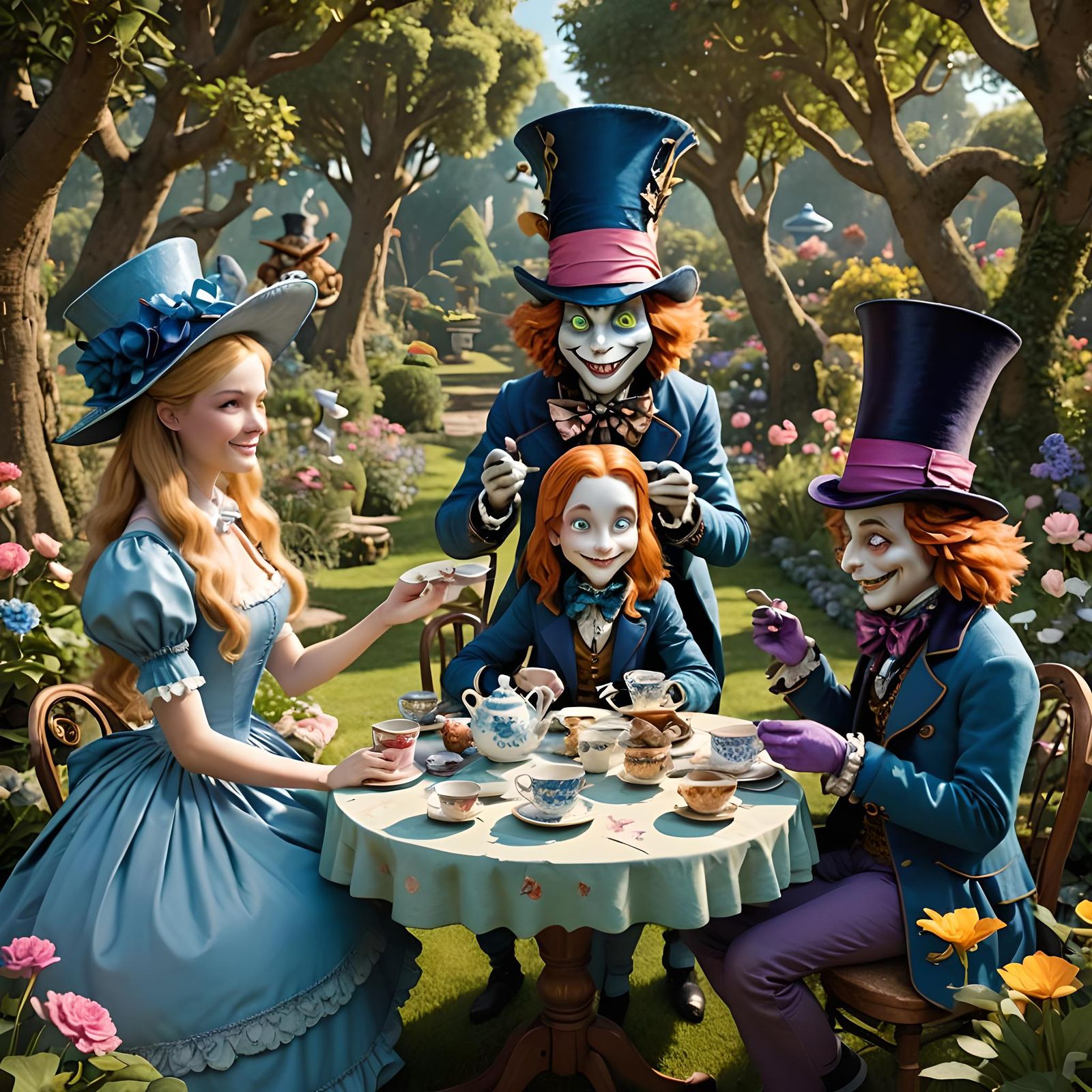 Alice in Wonderland Tea Party: 3D Digital Art