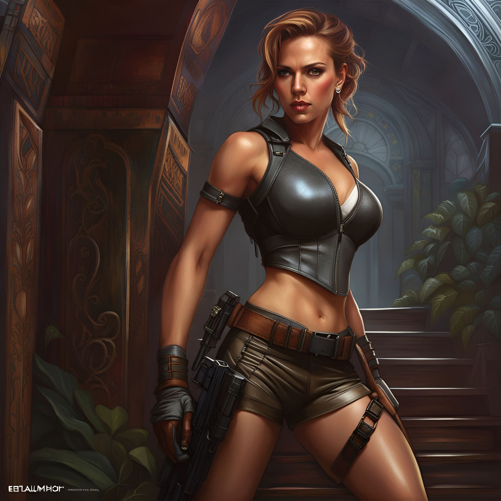 Scarlett Johansson as Lara Croft - Master Gallery - Tombraider, by Lord Elboron.
