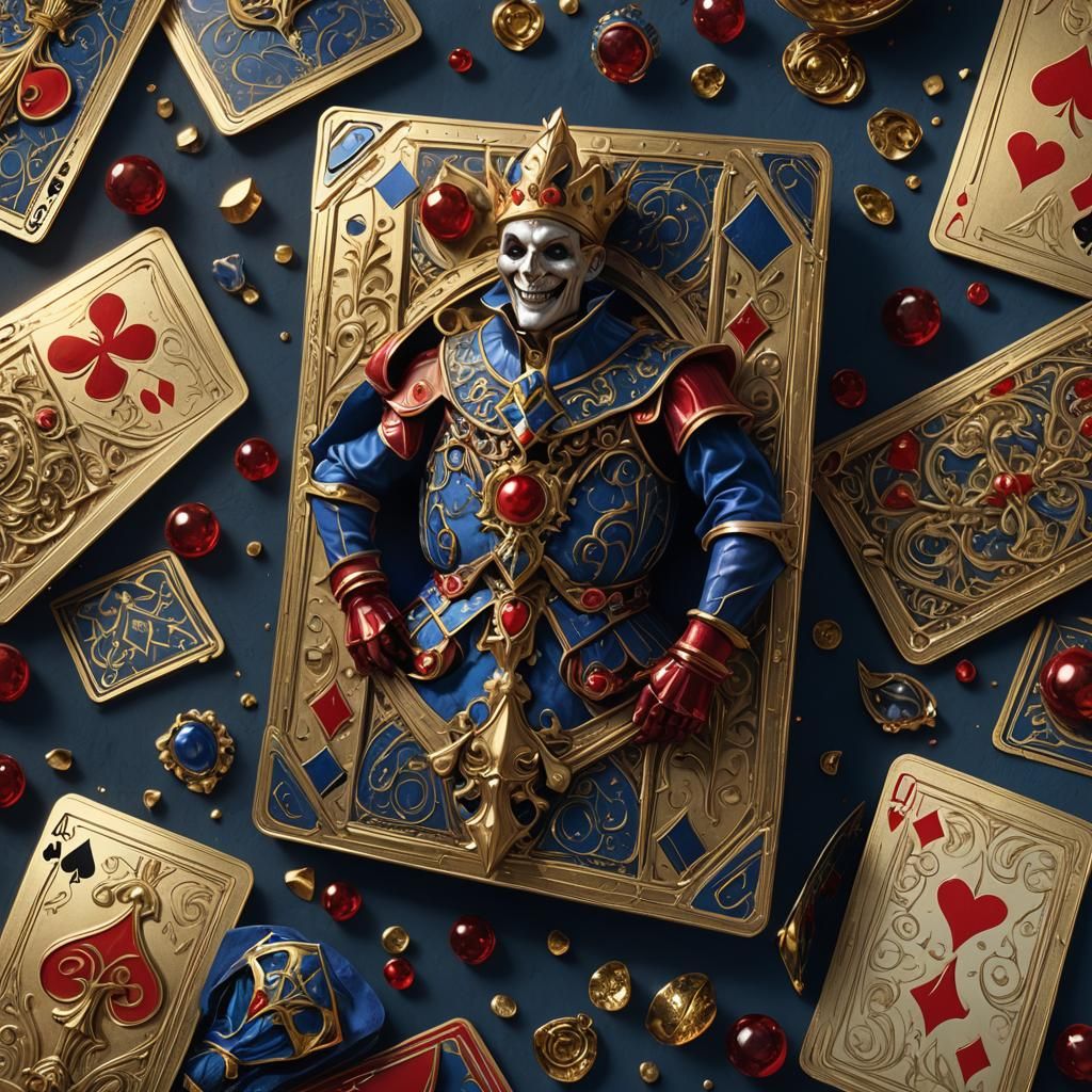 Jester Playing Card in Vibrant Fantasy Art