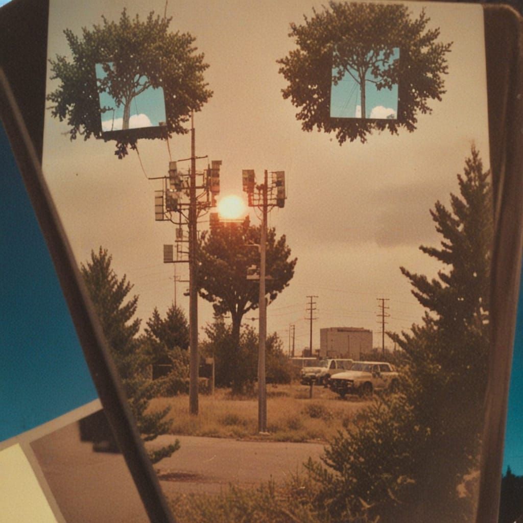 Double Exposed Urban Landscape in Muted Hues