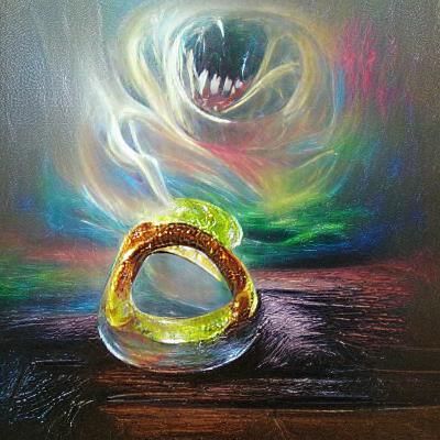 Vibrant Acrylic Painting of a Magic Ring