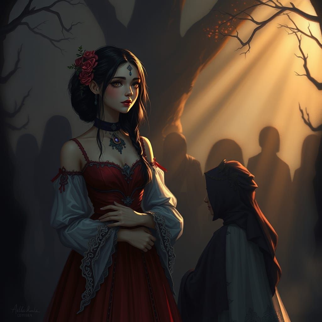 Elegant Figures Await in Dark Fantasy Style