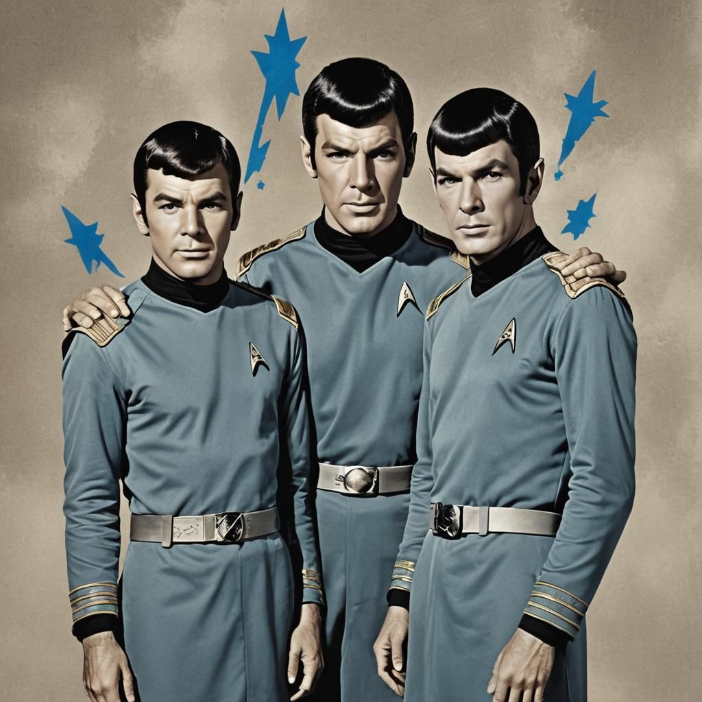 Kirk and Spock with a Blue Wizard