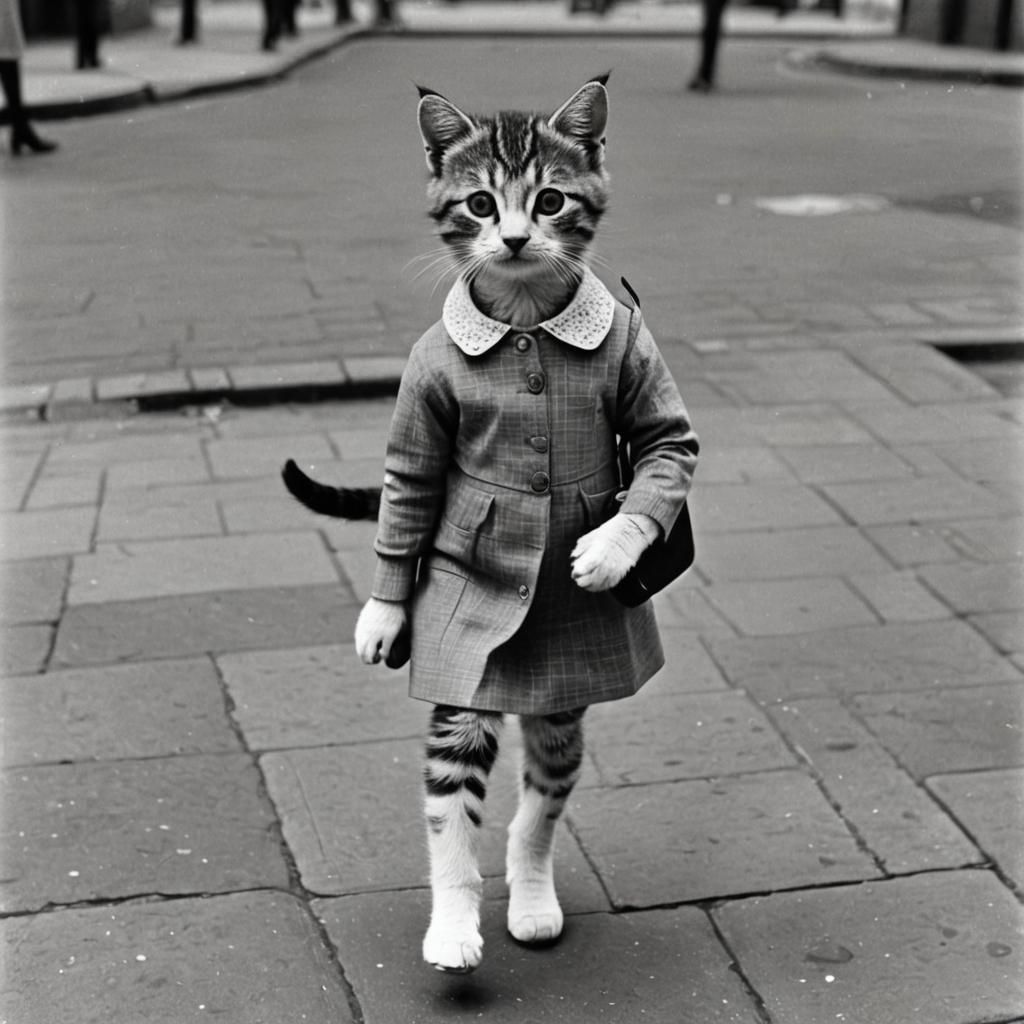 Kitten in Minidress, 1960s London Fashion