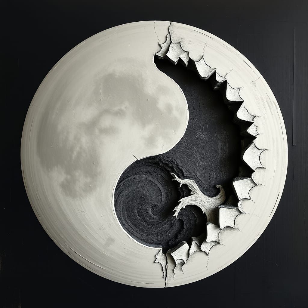 Surreal Yin-Yang Moon with Duchampian Deviation