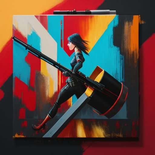 Girl in Red: Modern Art Oil Painting in 4K