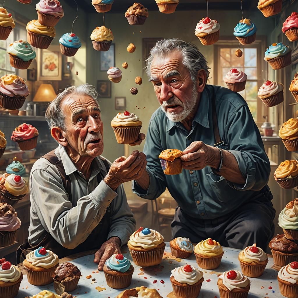 Hyperrealistic Bachelors with Muffin and Mouse