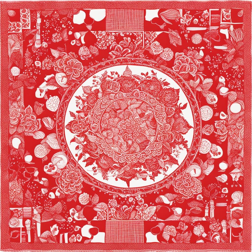 Abstract Red Field Generated by AI