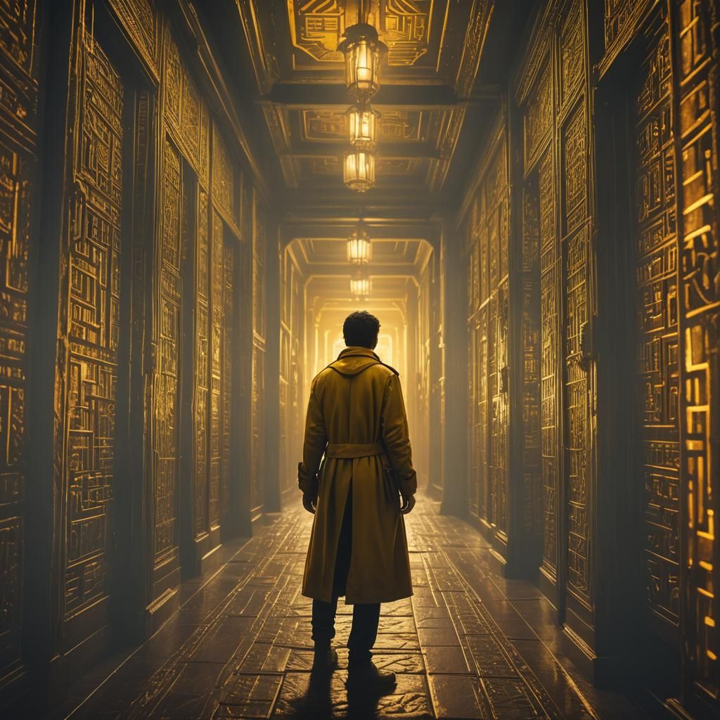 Eerie Backrooms Corridor with Endless Doors