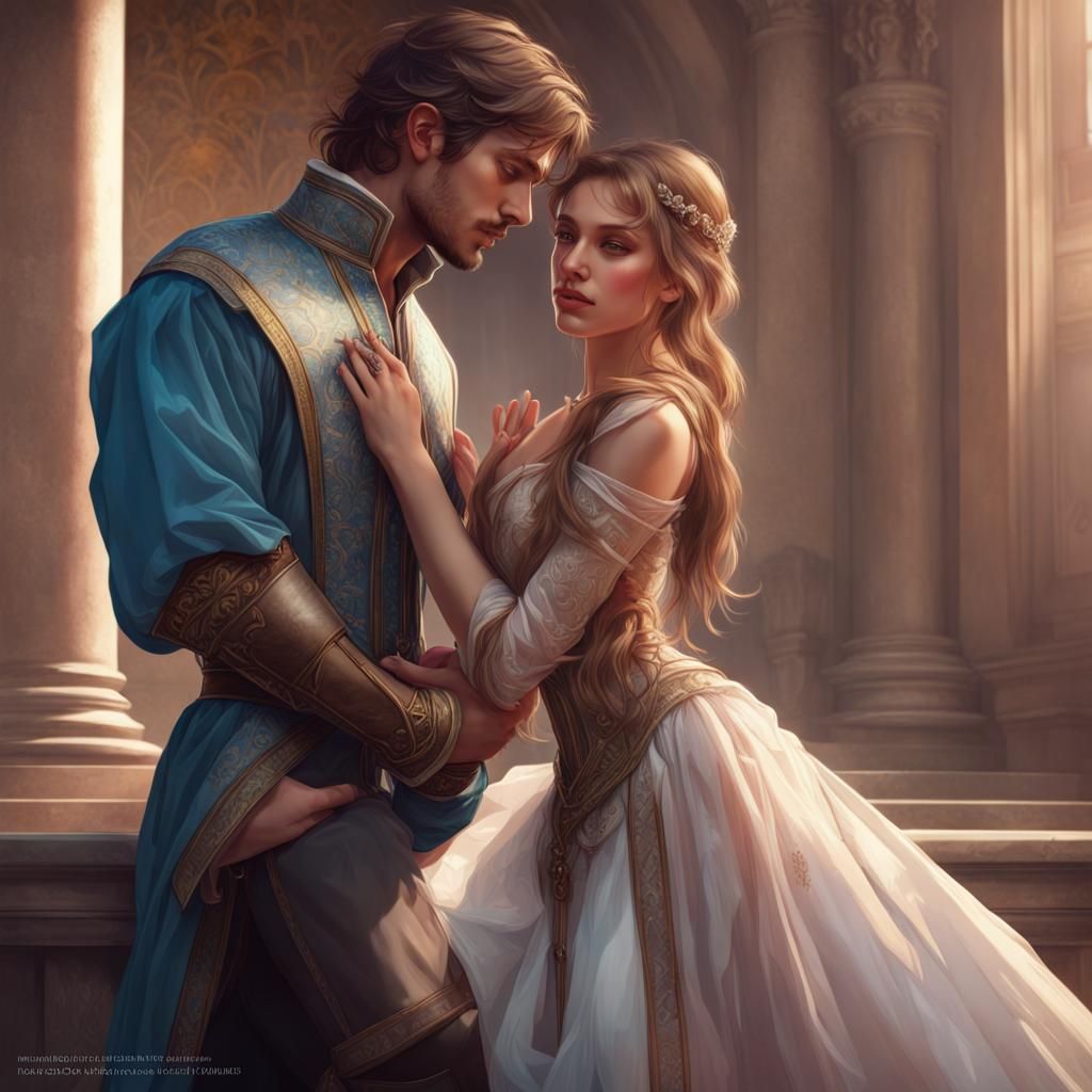 Romeo and Juliet Proposal: Hyperdetailed Digital Portrait