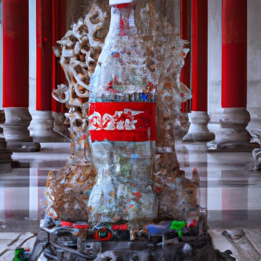 Cracked Coke Bottle Sculpture in Palace Museum