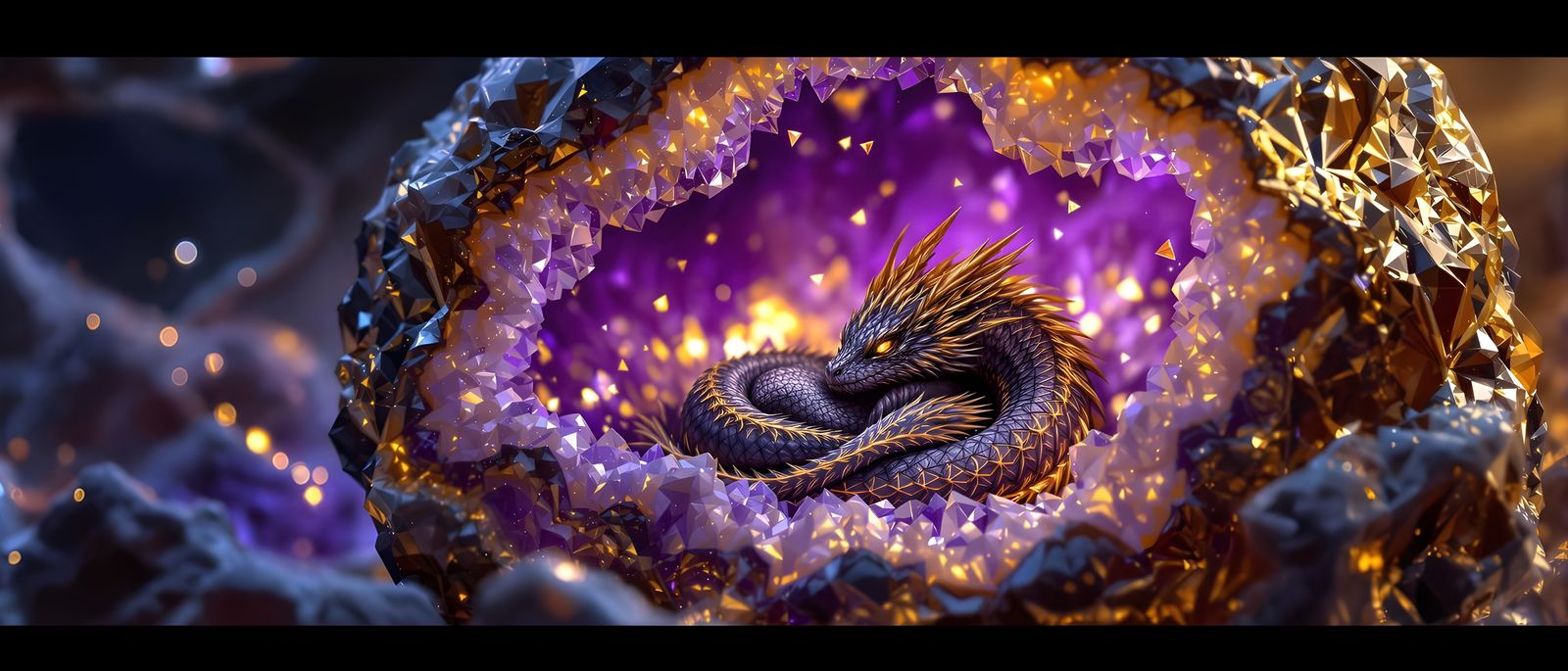 Ethereal Dragon Hatchling in Majestic Geode