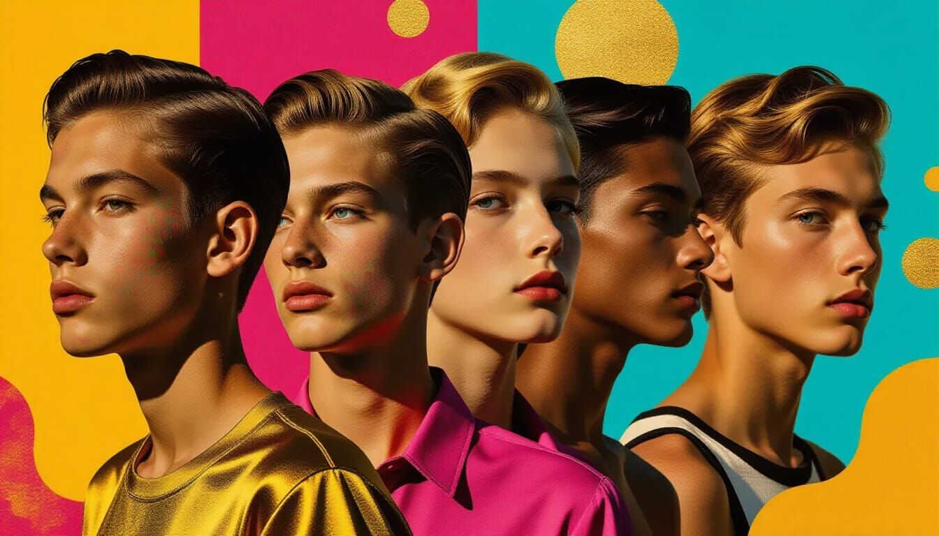 Golden Figures in Surrealist Urban Collage