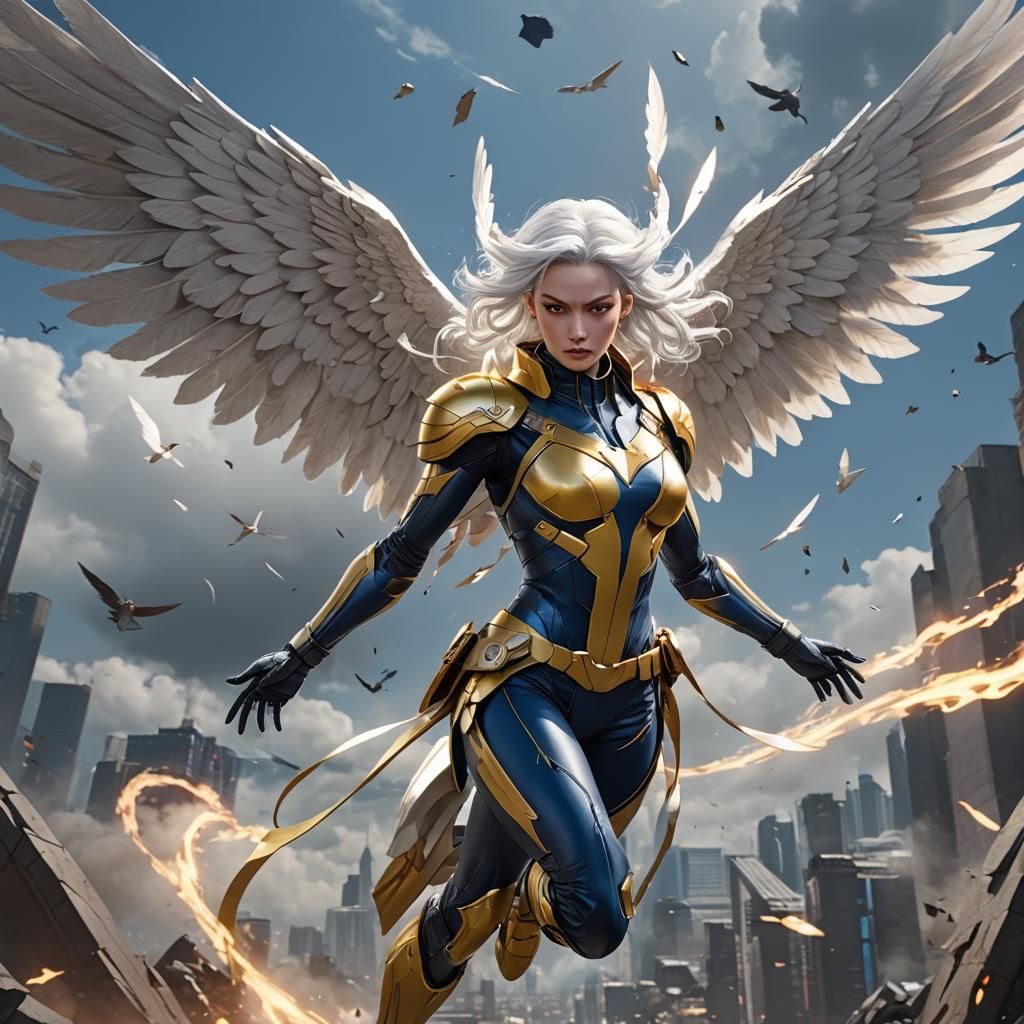 Archangel in Flight: Anime-Inspired 3D Art