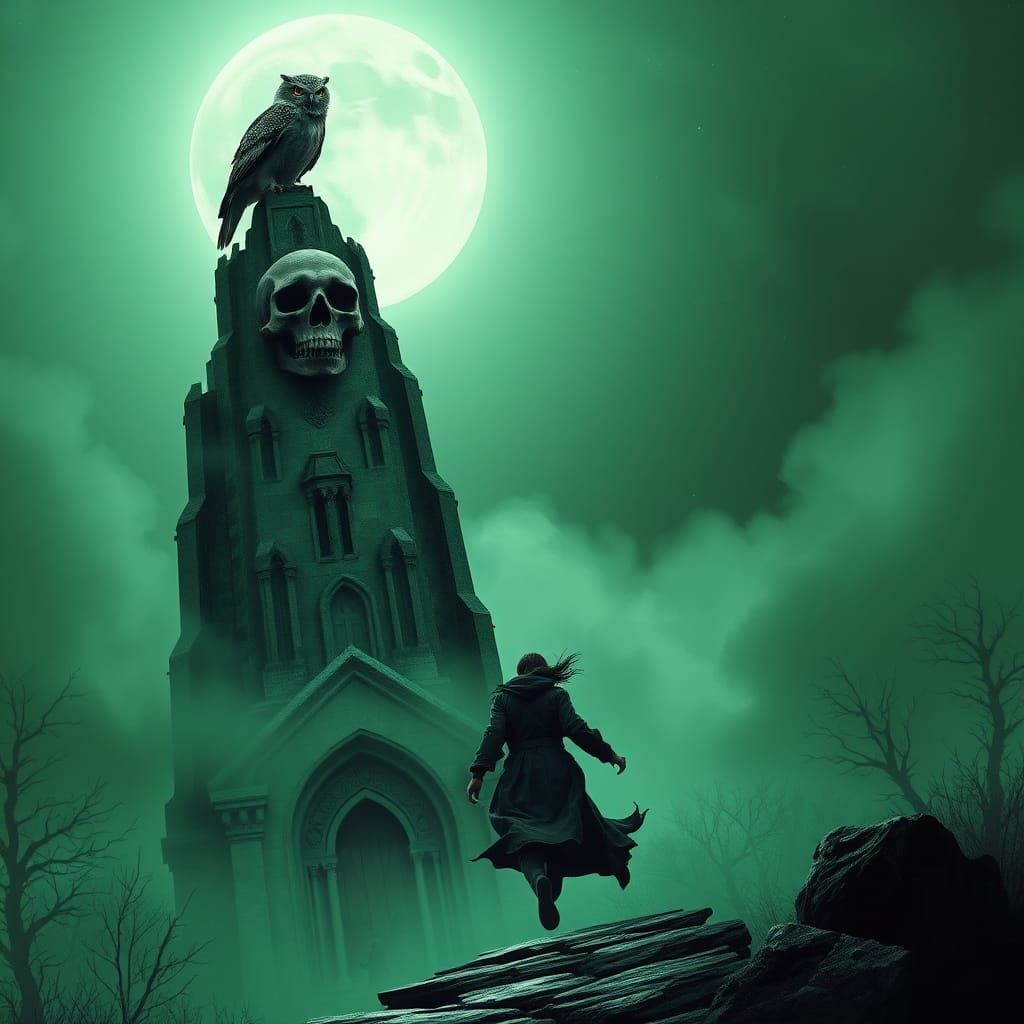 Mystical Gothic Tower Under Moonlight