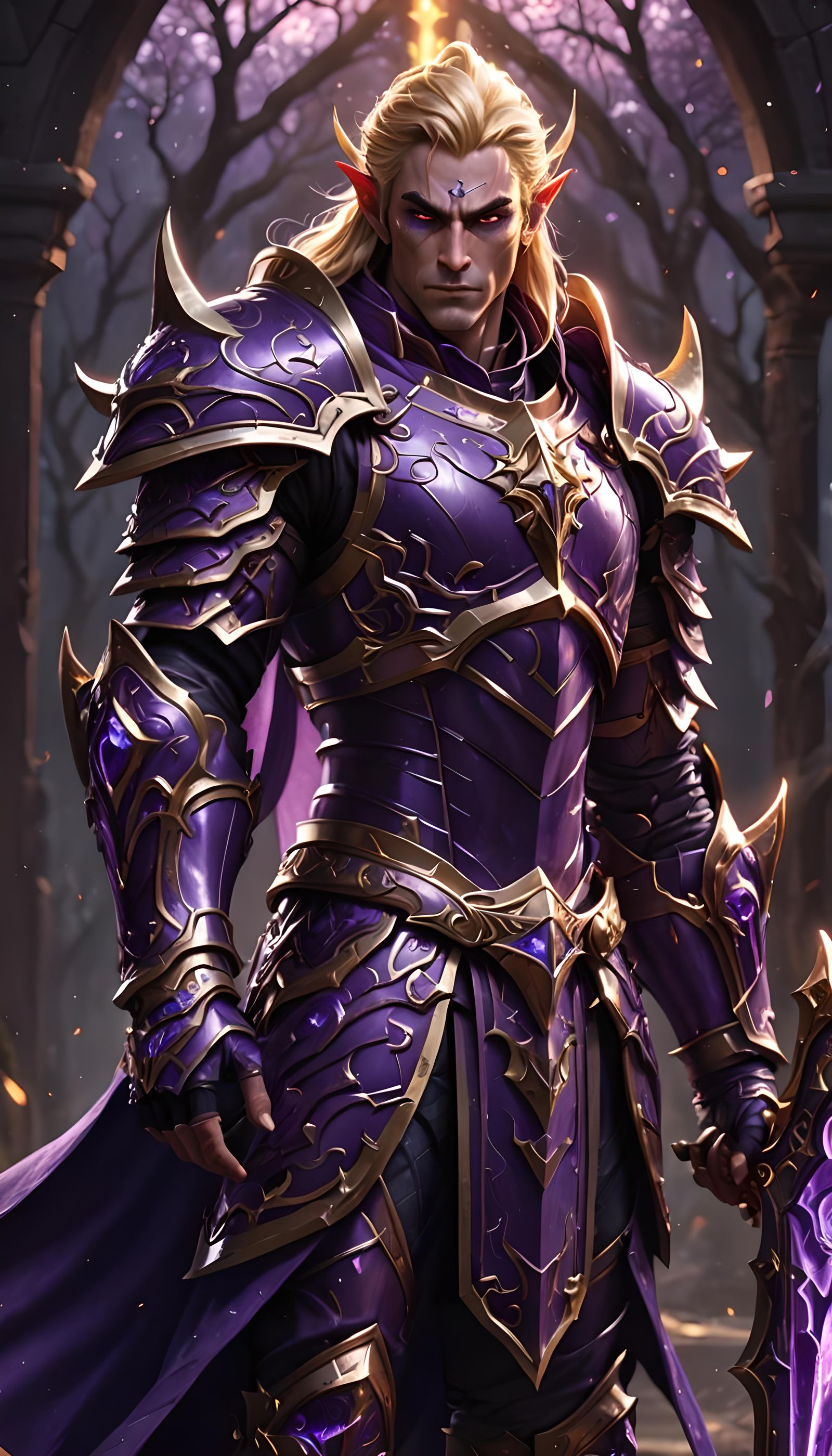 Blood Elf Paladin in 3D Anime Art Style