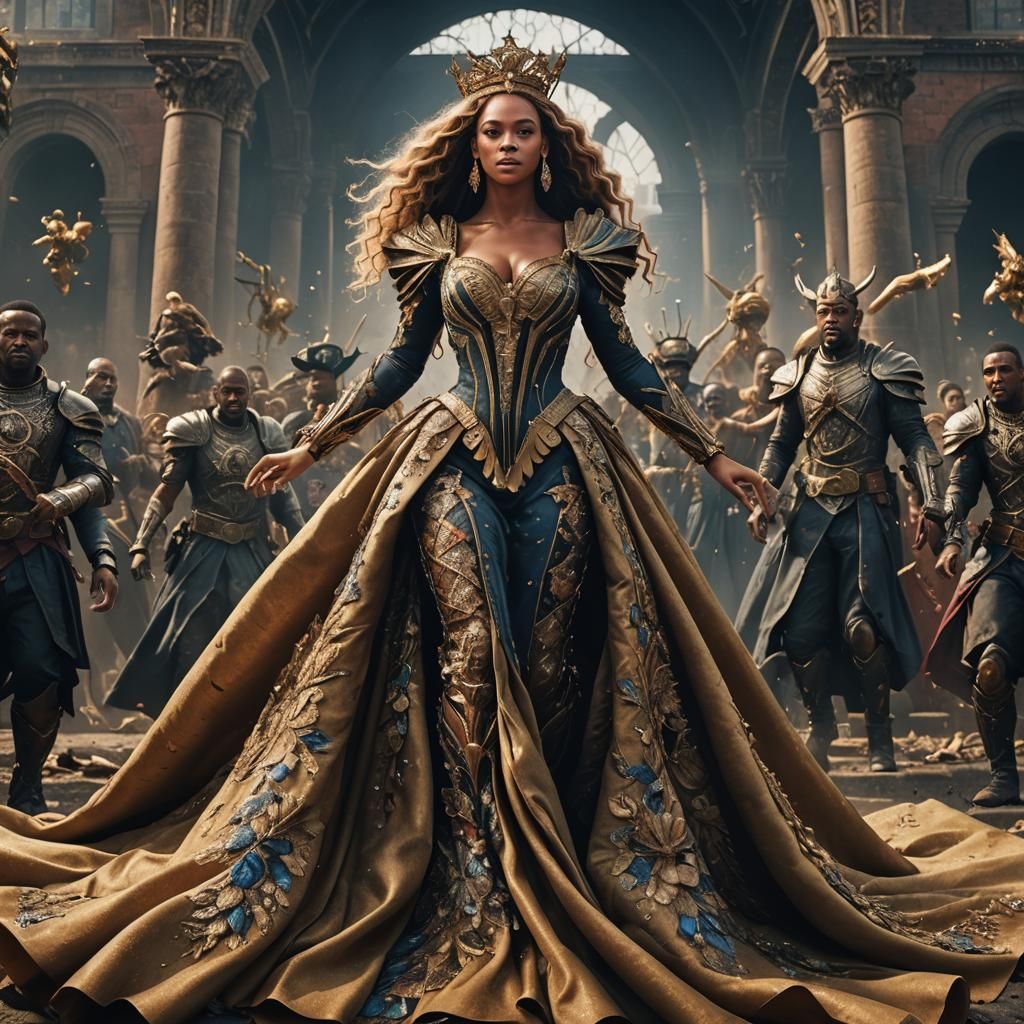 Beyonce in Ginormous Gown: Detailed Matte Painting