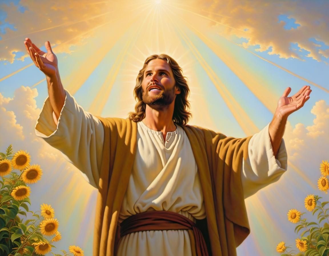 Compassionate Jesus Christ Beckoning Embrace