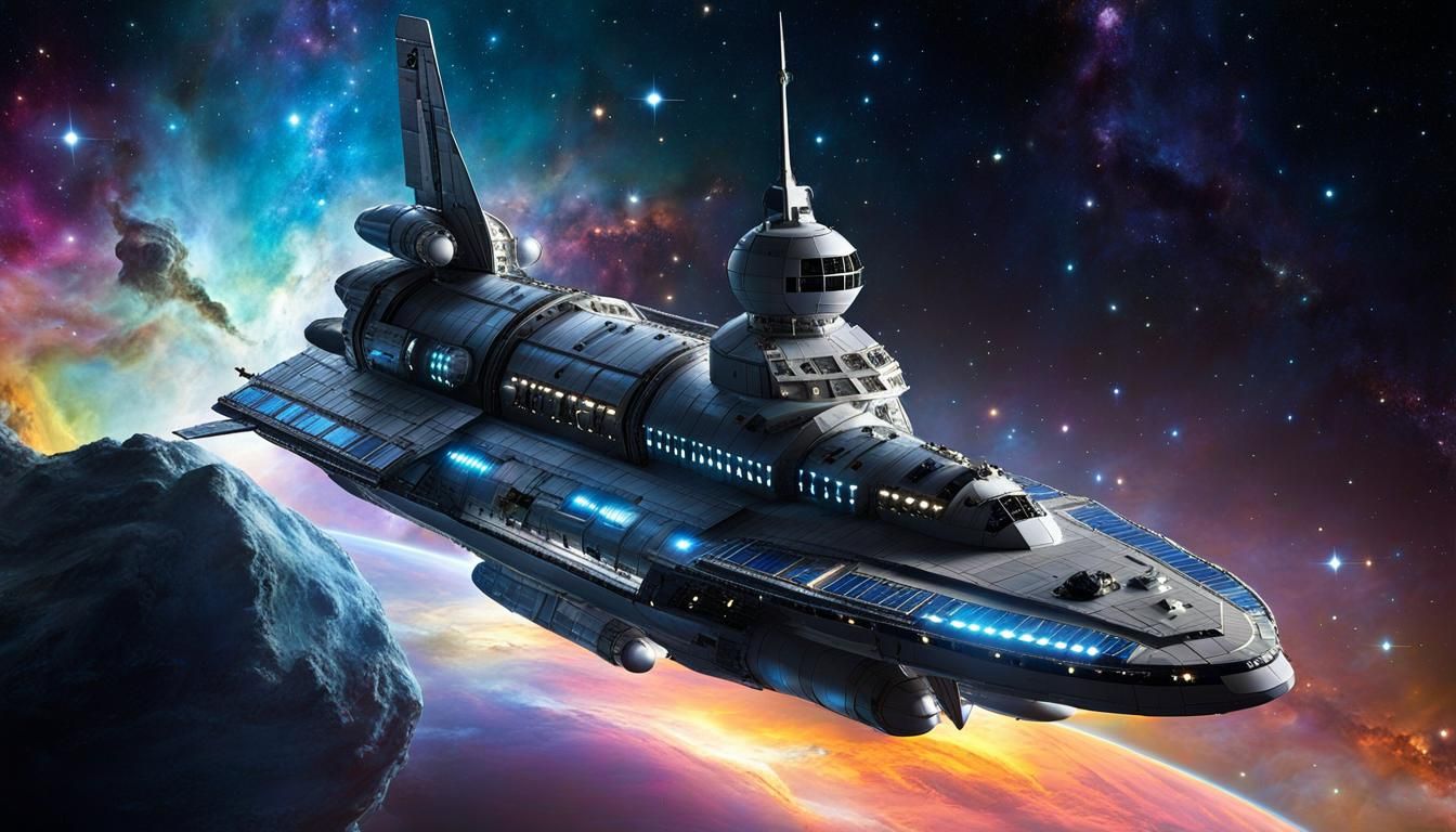 Futuristic Battleship Spacecraft for Exploration as Digital ...