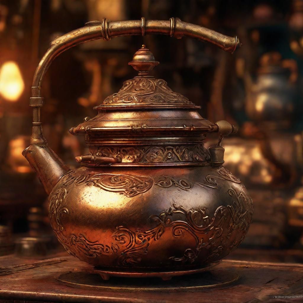 Steampunk Pontiac Tempest in Ornate Teapot