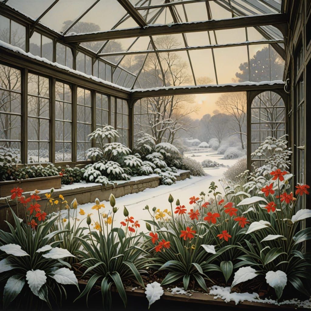Exotic Winter Greenhouse Oasis