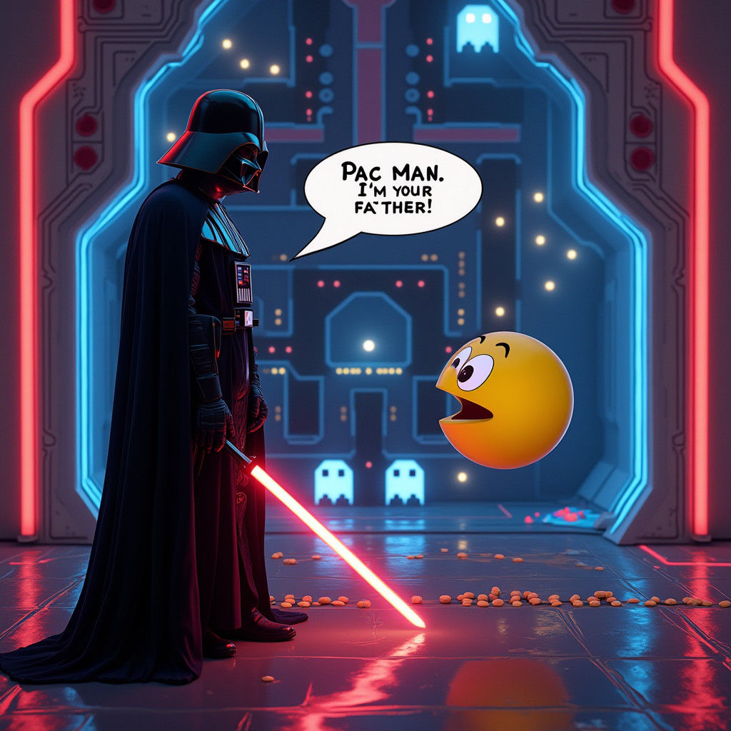 Darth Vader Meets Pac-Man in Arcade Showdown