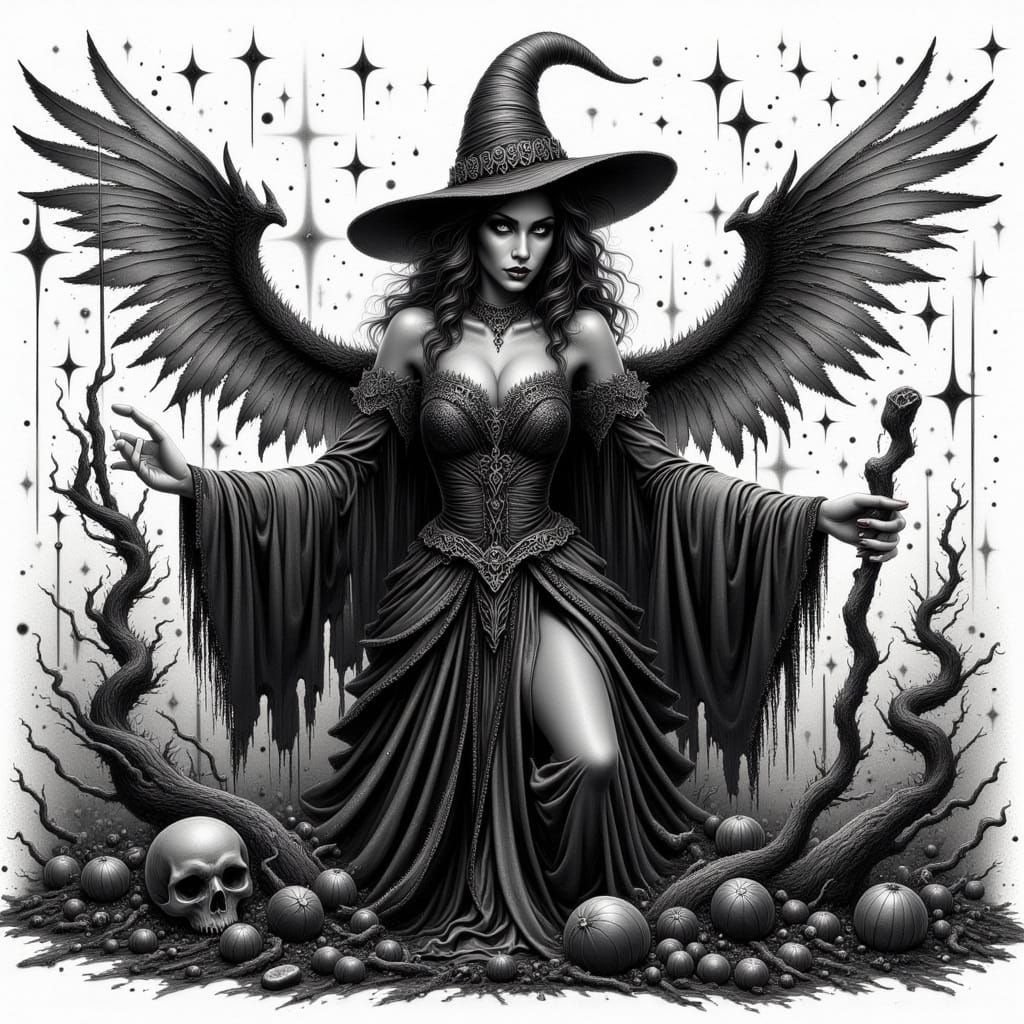 Grimdark Witch Skeleton Ghost