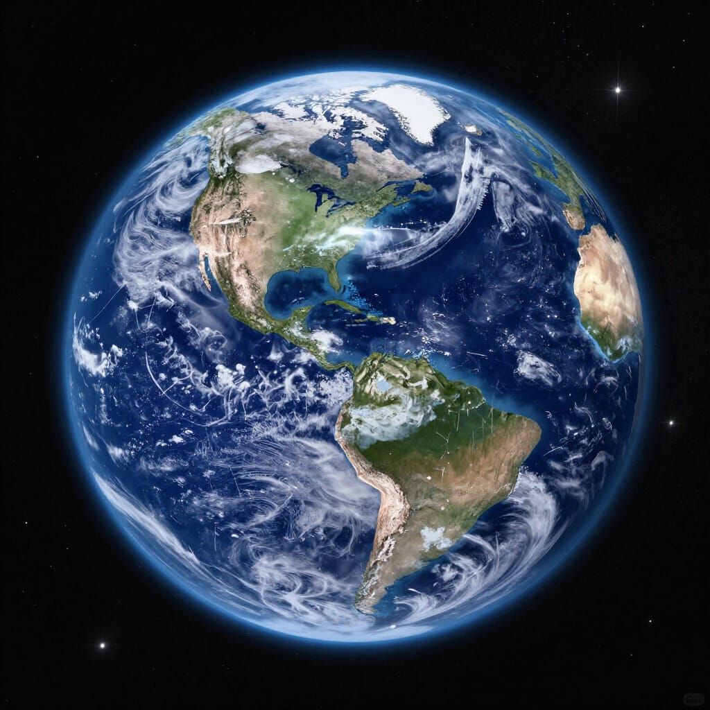 Earth From Space, Astral Cosmic Illustration