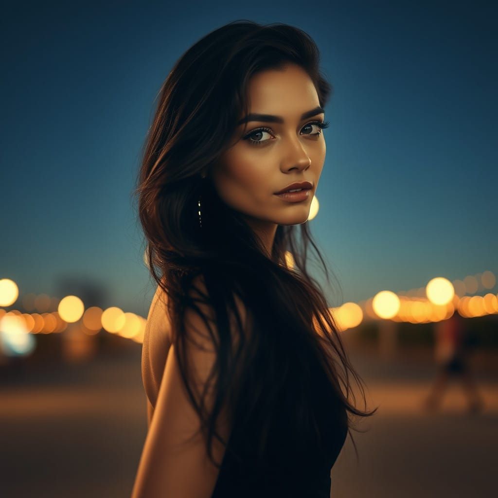 Elegant Woman Radiates As Celestial Beauty