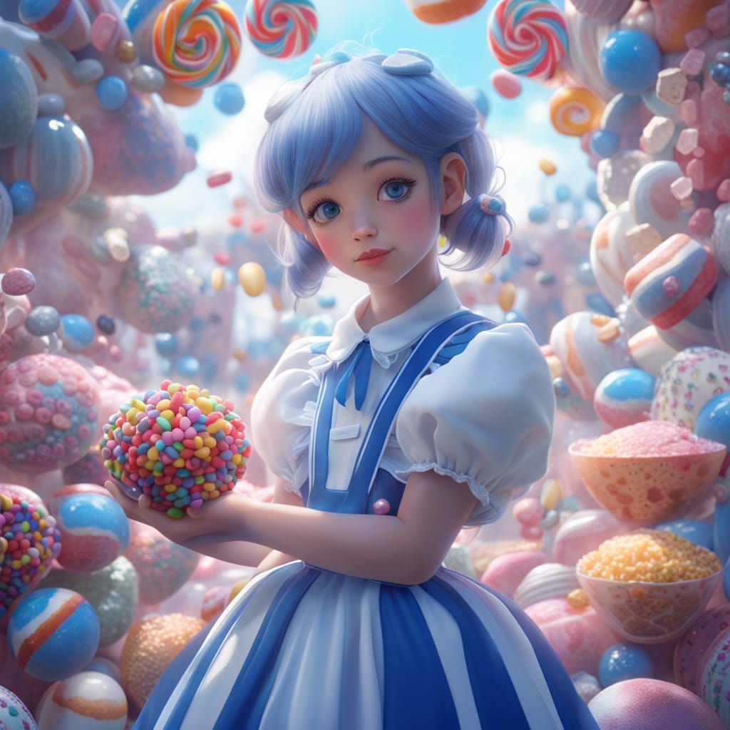 Girl in Candy World: Detailed Matte Painting
