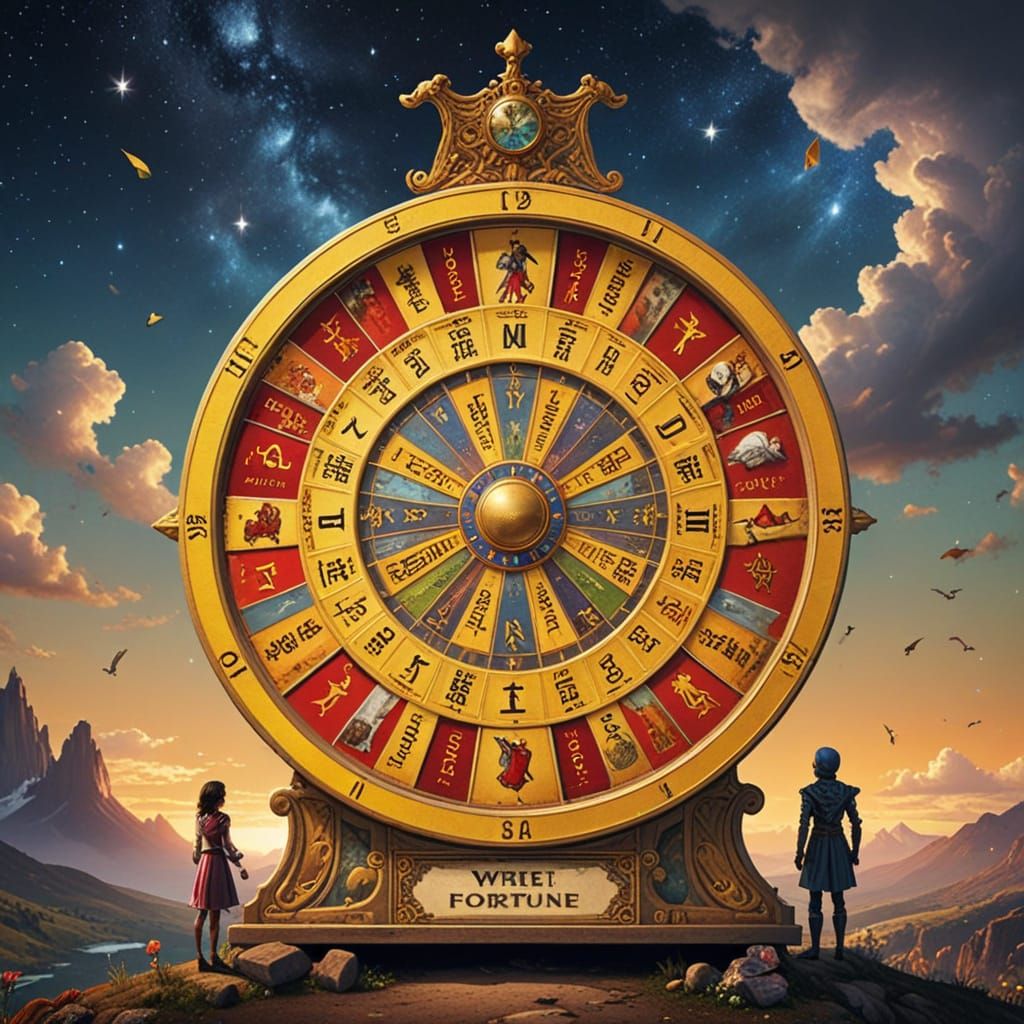 Animated Wheel of Fortune Tarot Card