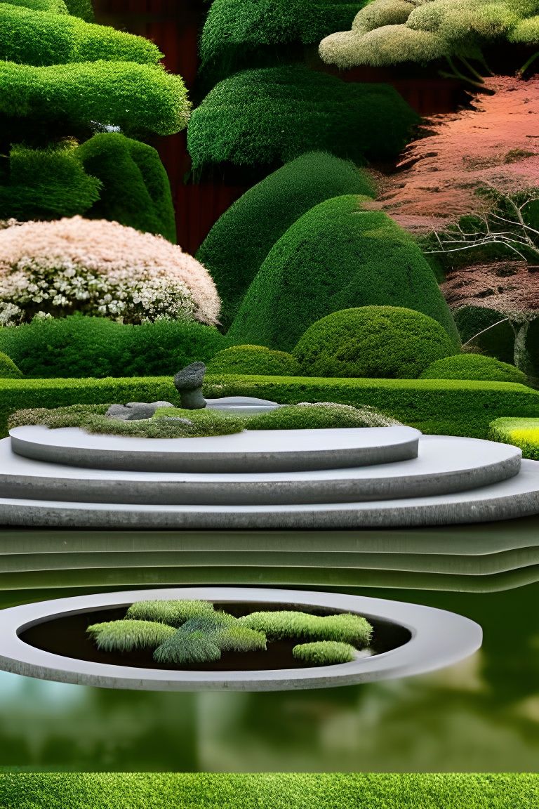 Tranquil Asian Garden with Stone Path
