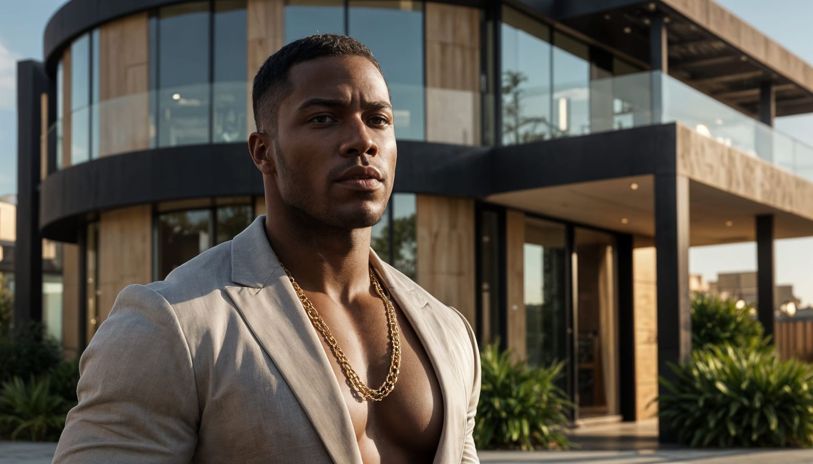 Luxury Modern Home at Dusk: Architectural Photography