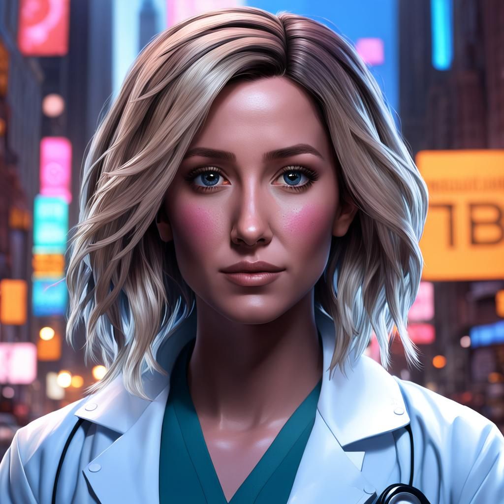 Ashley Tisdale as Doctor: Hyperdetailed Artstation Portrait