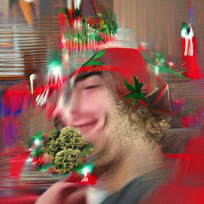 Humorous Christmas Scene: Marijuana and Merriment